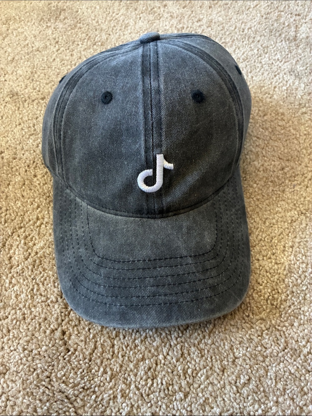 Logo Washed Black Baseball Cap - Branded Women's Hat